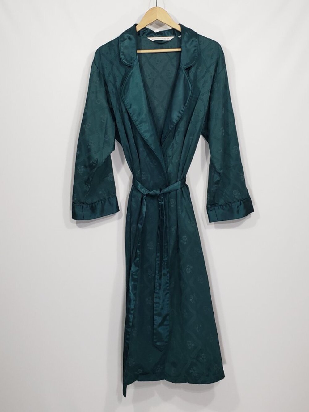 Vintage Victoria's Secret Emerald Green Floral Robe Size Medium/Large